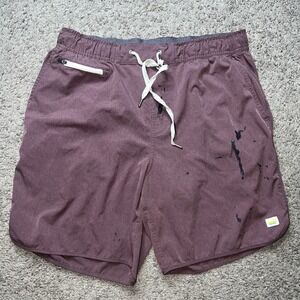 Vuori Banks Shorts Mens M/L Red Stretch Athletic Hybrid V330